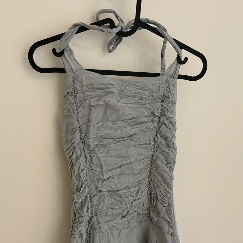 Italian-Made Whimsical Rouched Halter Dress - Picture 2 of 9